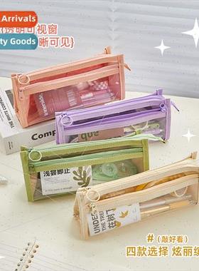 Pencil bag transparent Oxd cloth ins large capacy elementary