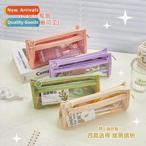 Pencil bag transparent Oxd cloth ins large capacy elementary