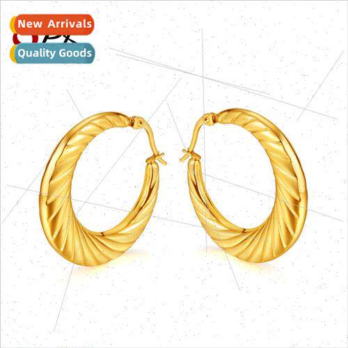 Europe Fashion Irregular Hollow Thread Tanium Earrings Gold