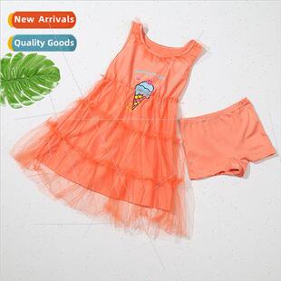 Girls Swimsu Middle Child Korea Spl Separate Swim Trunks Cut