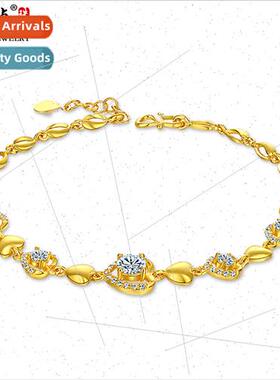 Gold bracelet women gold heart-shaped new wedding ladies 999