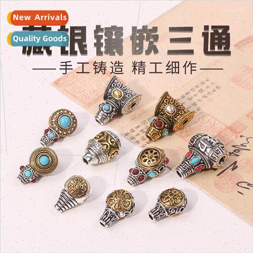 Inlaid tee handmade diy antique French play bracelet spacer