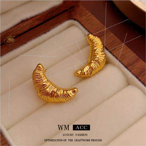lver needle fashion striped moon metal earrings wh earrings