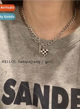 che checkerboard lattice love pendant necklace female bracel