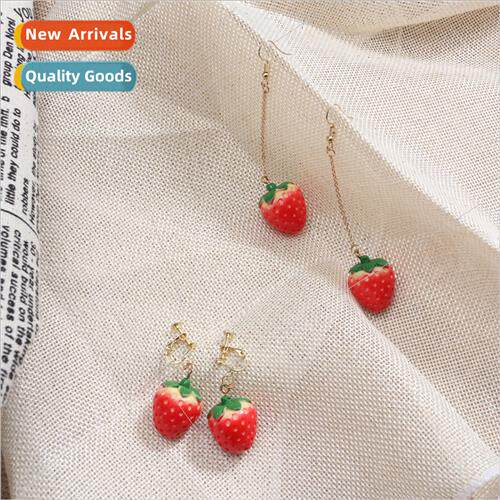 tide Koreasweet hundred wh ear clips ins super cute strawber