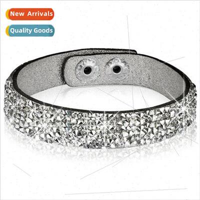 Europe Punk Men Diamonds Full Leather Belt Leather Bracelet