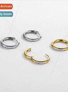 Stainless steel diamond earrings simple Europe Korea wind ea