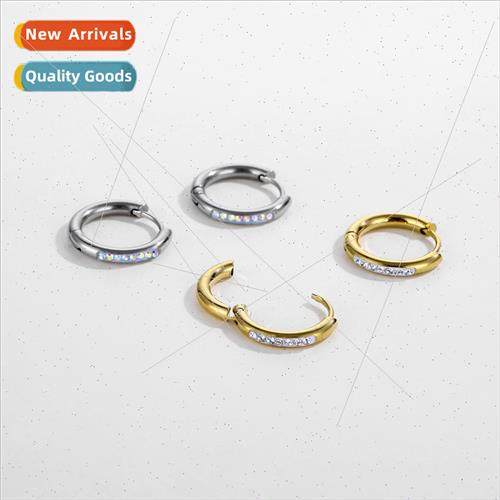 Stainless steel diamond earrings simple Europe Korea wind ea