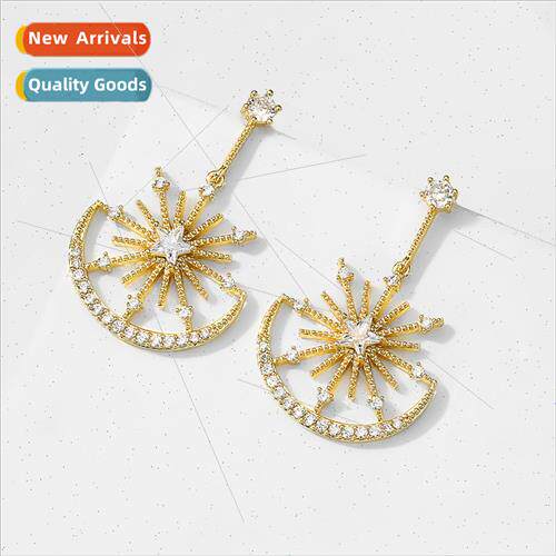 Star Moon Sun large earrings new tide Korea earrings female
