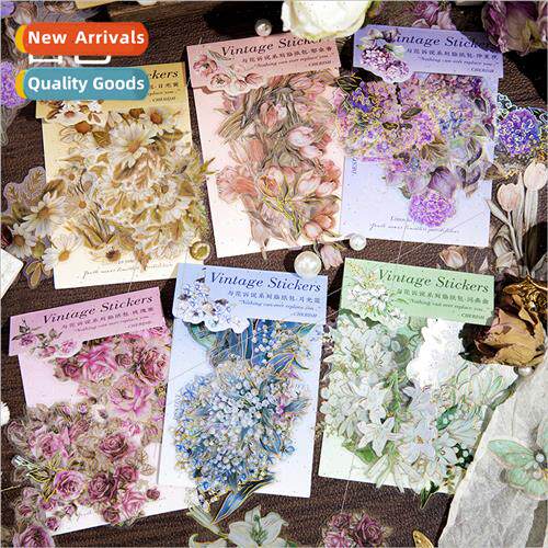 Speak wh flowers PET sticker pack ins vintage floral handboo