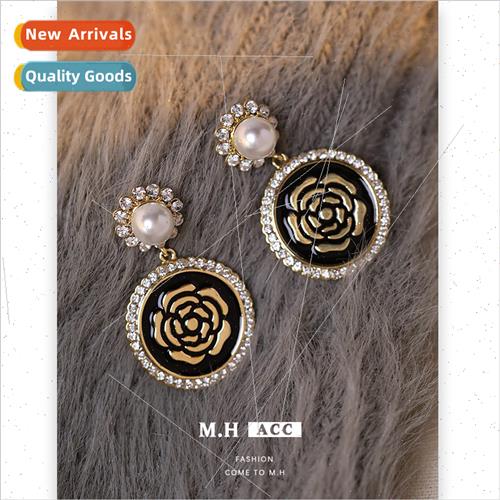 French pearl earrings 925 silver needle retro niche celebry