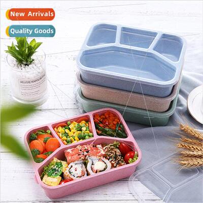 Wheat straw lunch box compartment preservation box square fo