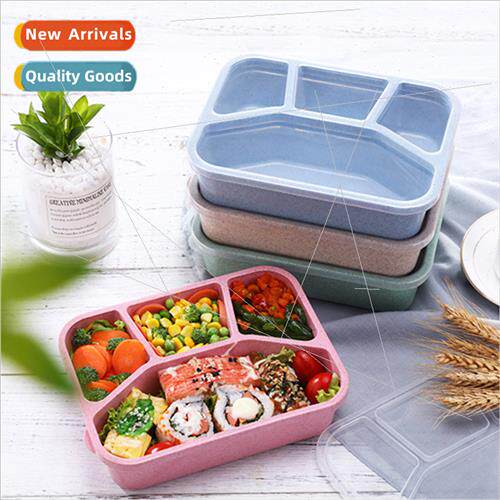 Wheat straw lunch box compartment preservation box square fo