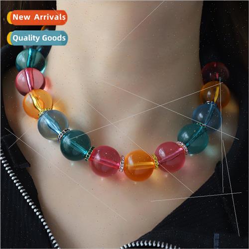 Fashion mple Transparent Mixed Color Large Acrylic Beads Nec