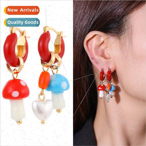 ins glazed beads natural stone peach heart oil drop enamel a