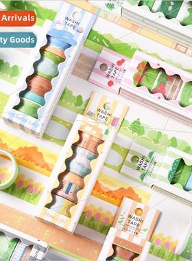Cute slow life washi tape creative clouds handbook landscape
