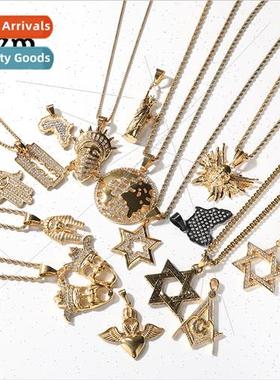 Europe hip-hop stainless steel pendant necklace punk rock pl