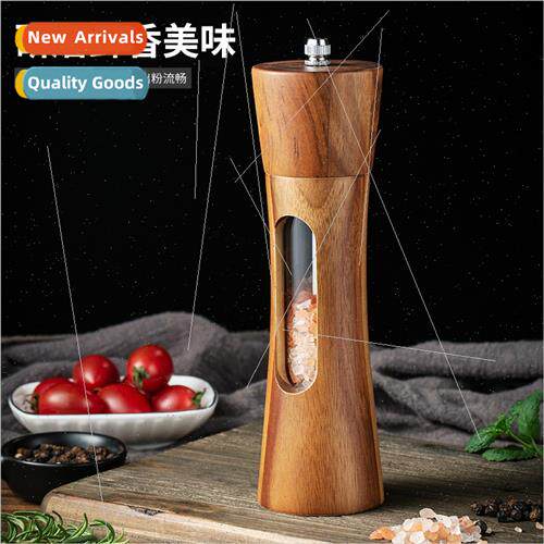 Acacia Wood Pepper Mill Kchen Acrylic Transparent Pepper Sea