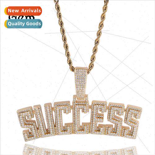 Hip Hop Gold Success Monogram Necklace Punk che Diamond Ster