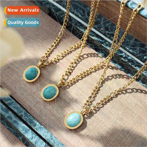 New bohemian natural Tianhe stone pendant necklace female fa