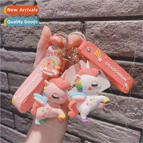 Unicorn schoolbag keychain pendant cute key chain car creati