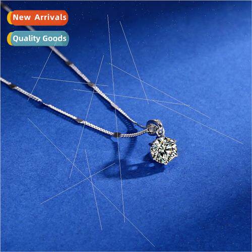 s925 silver classic six claw moissane necklace jewelry women