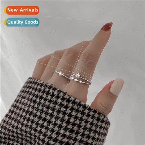 Full star double-layer open ring female Korea small diamond