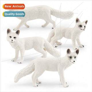 Static solid wildlife model whe fox blue fox arctic fox chil