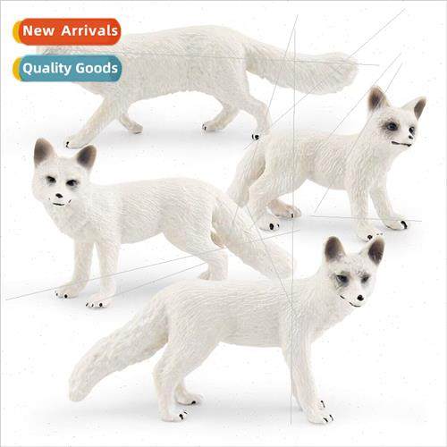 Static solid wildlife model whe fox blue fox arctic fox chil