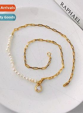 925 lver Baroque Pearl Necklace Europe Patchwork Stacking Co