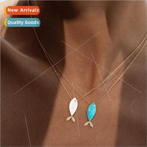 Europe new sea fish necklace fashion niche oil drop tropical
