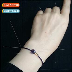 Hand-woven bracelet amethyst butterfly anklet bracelet brace