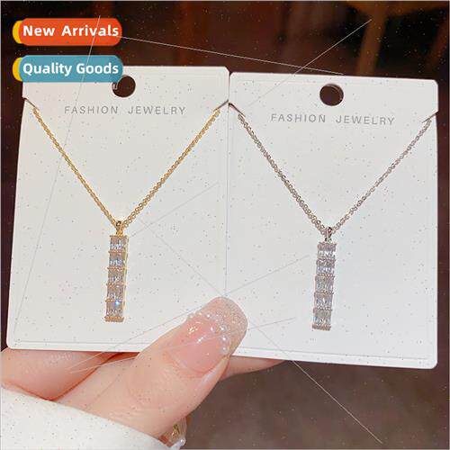 Ins fashion simple bamboo zirconia necklace niche 2023 new t
