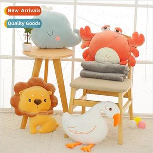 Plush toy swan lion whale pillow blanket 2 in 1 nap plop pil