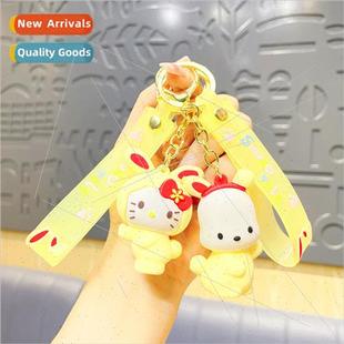 Creative cross-dressing cute pet couple doll keychain silico