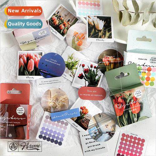 Boxed Stickers Ti Capture ins fresh basic handbook DIY mater