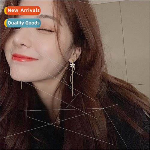 Flower ear clip whout ear holes female long earrings fairy M