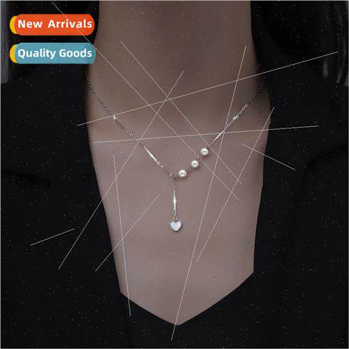 Whe mother-of-pearl heart necklace French sweater chain tass