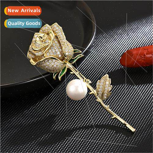 Rose flower brooch upscale lovely large corsage pin su coat