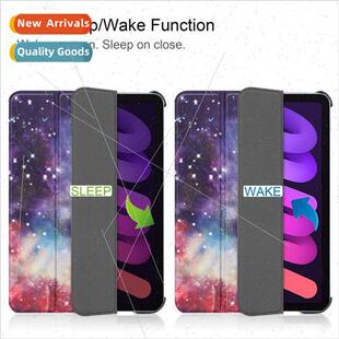 适用iPad mini6 2021 Tablet Case Tri-fold Castor Colorful Pai