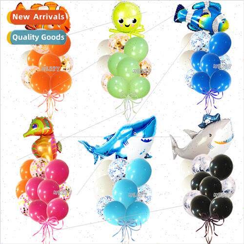 Ocean Fish Animal Aluminum Film Balloon Shark Latex Balloon