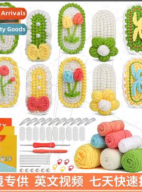 Colorful flowers hairpin scrunchies handmade crochet materia