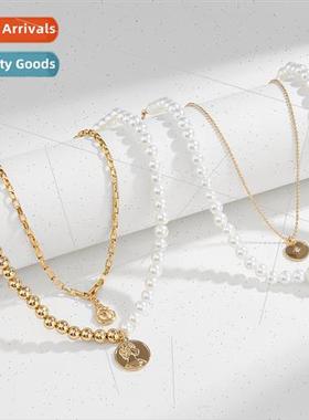 ins double rows wear beaded necklace female Europe hundred m