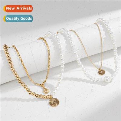 ins double rows wear beaded necklace female Europe hundred m