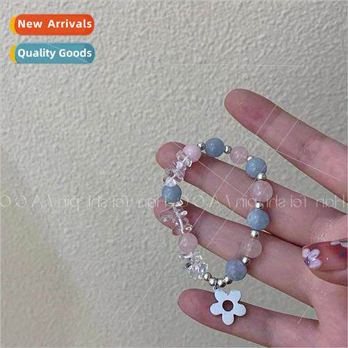 Korea new flower tag beaded bracelet girls ins niche bracele