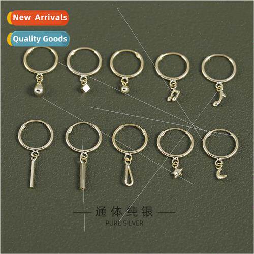 S925 silver note earrings star moon earrings earrings minima