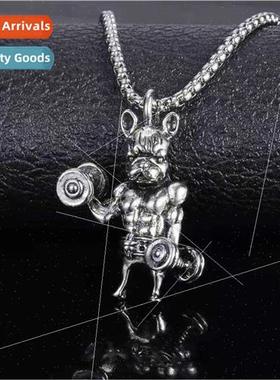 Europe bully fness dog pendant set men hip-hop necklace fash