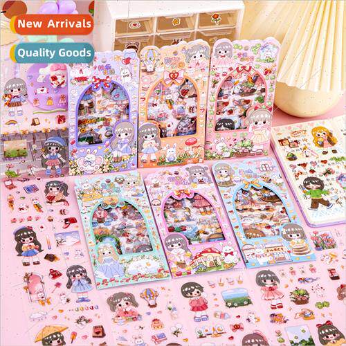 Cartoon girl decorative stickers children cute diy material