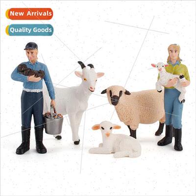 Creative farm scene simulation raising farm women model toys