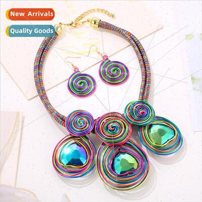 Vintage Necklace Fashion Women Hundred Round Gemstone Pendan